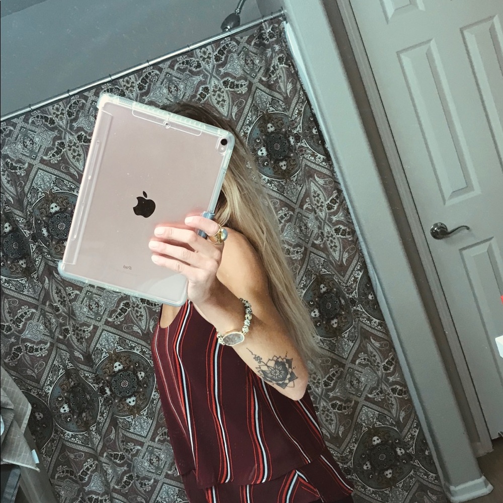 Striped burgundy flowy tank